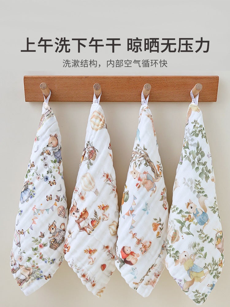 Baby Gauze Small Square Towel Pure Cotton Type A Saliva Towel Baby Wash Towel Newborn Bath Face Wash Kidsren'S Handkerchief - Image 3